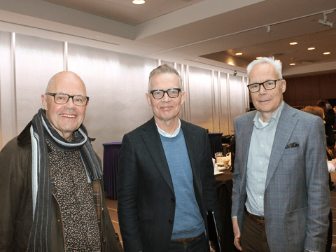Læknarnir Geir Gunnlaugsson, Magnús Karl Magnússon og Karl Andersen sóttu Líf- og heilbrigðisvísindaráðstefnuna á Hilton hótelinu.